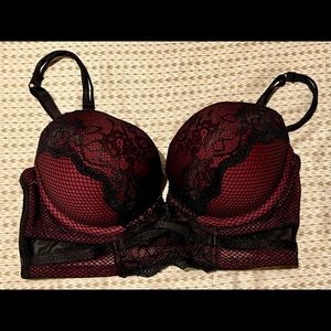 Ann Summers Red and Black Push-Up Long-Line Bra